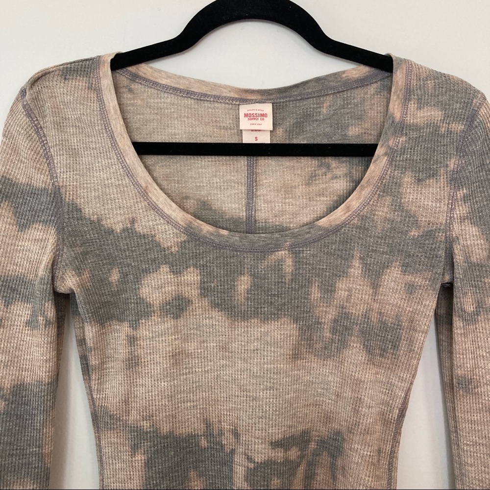 Custom Bleach-Dyed Grey Long Sleeve Shirt - S